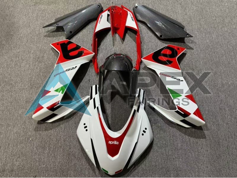 White Red Black Carbon Fiber Green - Aprilia RS660 (2020-2024) ABS Fairings | Apex Fairings