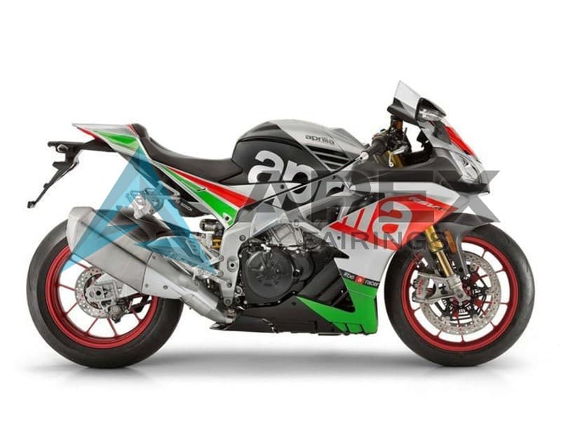 Silver Red Black Green - Aprilia RSV4 1000 (2016-2020) ABS Fairings — Style FE17 | Apex Fairings