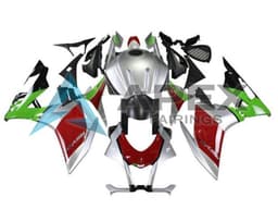Silver Red Black Green - Aprilia RSV4 1000 (2016-2020) ABS Fairings — Style FE19 | Apex Fairings — view 1