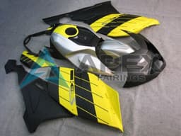 Silver Yellow Black - BMW K1200S (2005-2010) ABS Fairings — Style FE18 | Apex Fairings — view 1