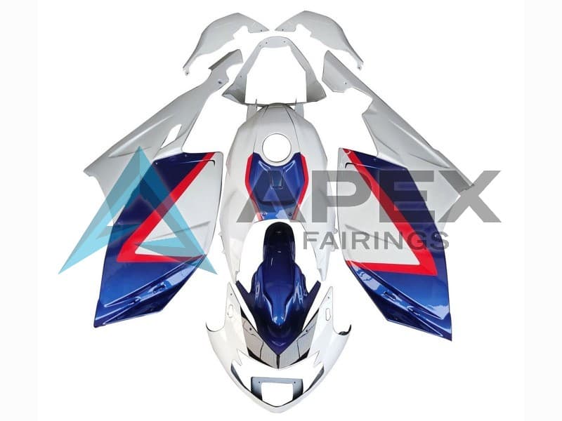 White Red Blue - BMW K1200S (2005-2010) ABS Fairings — Style FE26 | Apex Fairings