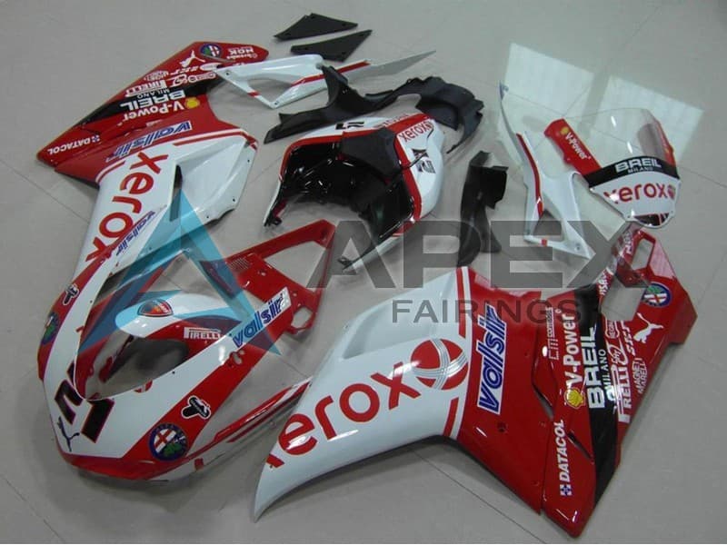 White Red Glossy Black Valsir Xerox OEM Style 21 - Ducati 1098 (2007-2009) ABS Fairings — Style FE83 | Apex Fairings