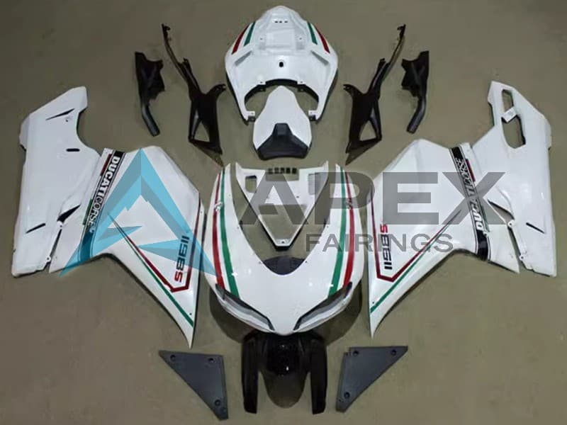 White Red Green Black Coe - Ducati 1198 (2009-2011) ABS Fairings | Apex Fairings