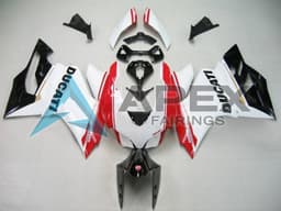 White Red Glossy Black Stripe - Ducati 1199 Panigale (2012-2014) ABS Fairings | Apex Fairings — view 1
