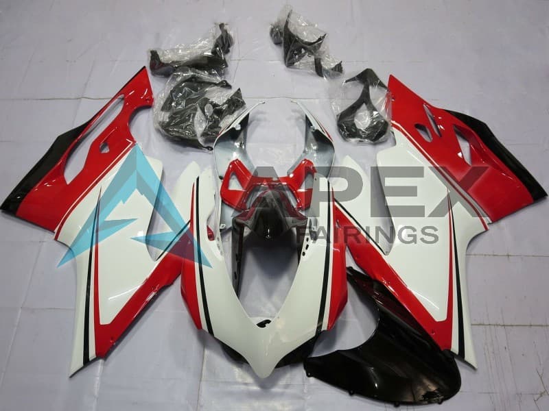 White Red Green Glossy Black - Ducati 1199 Panigale (2012-2014) ABS Fairings — Style FE70 | Apex Fairings