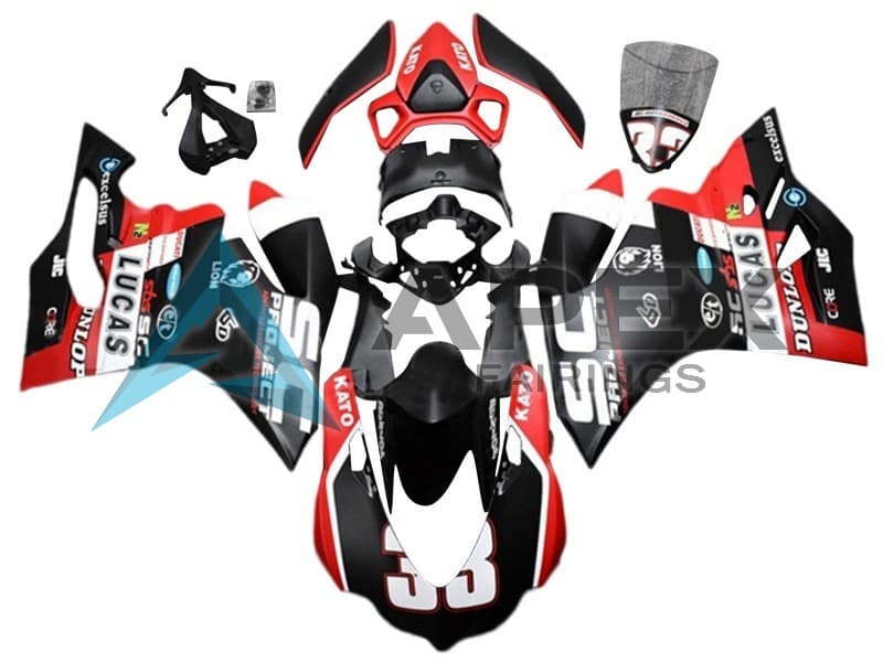 White Red Matte Black Lucas 33 - Ducati 1299 Panigale (2015-2018) ABS Fairings | Apex Fairings