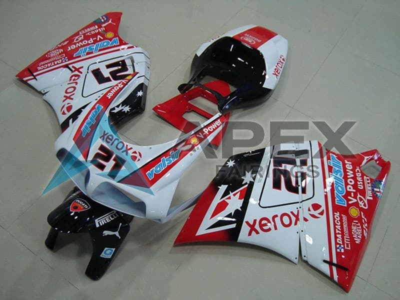 White Red Glossy Black Valsir Xerox 21 - Ducati 748 (1994-2002) ABS Fairings | Apex Fairings