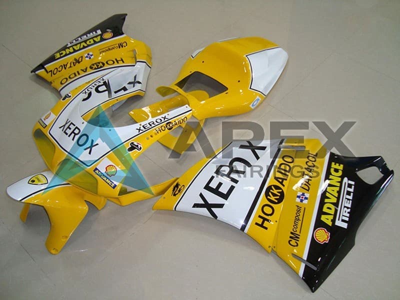 White Yellow Glossy Black Xerox - Ducati 748 (1994-2002) ABS Fairings | Apex Fairings