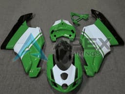 White Green Glossy Black - Ducati 749 (2003-2004) ABS Fairings | Apex Fairings — view 1