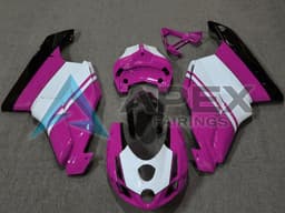 White Pink Glossy Black - Ducati 749 (2003-2004) ABS Fairings | Apex Fairings — view 1