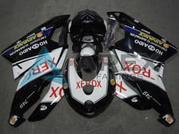 White Glossy Black Red Xerox - Ducati 749 (2005-2006) ABS Fairings | Apex Fairings — view 1