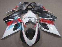 White Red Matte Black Marvic - Ducati 848 (2007-2014) ABS Fairings | Apex Fairings — view 1