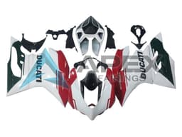 White Red Glossy Black - Ducati 899 Panigale (2013-2015) ABS Fairings — Style FE24 | Apex Fairings — view 1