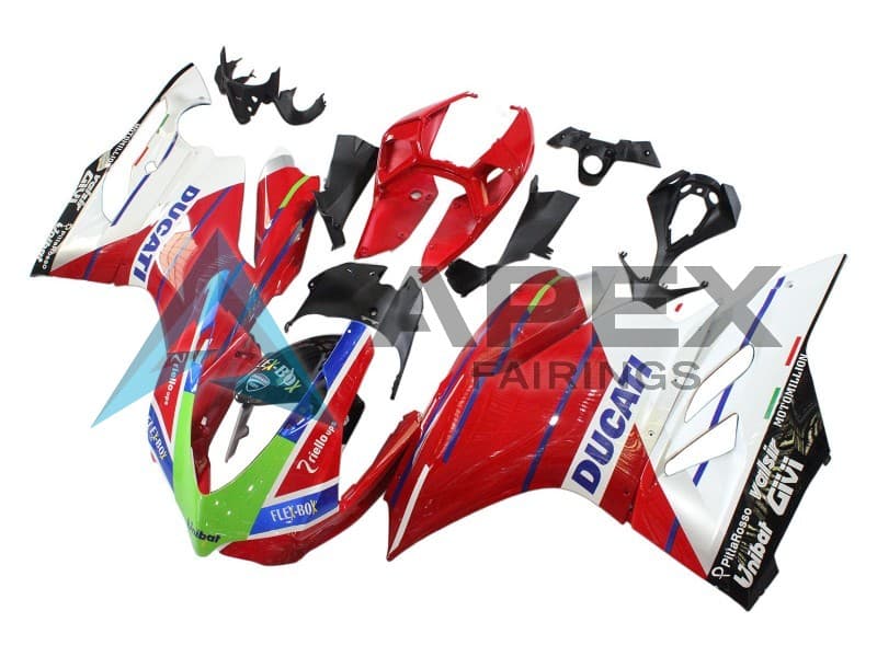 White Red Green Blue Glossy Black Flex-Box - Ducati 899 Panigale (2013-2015) ABS Fairings | Apex Fairings