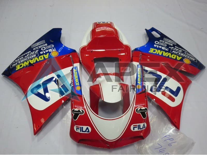 White Red Blue Fila - Ducati 916 (1994-1998) ABS Fairings | Apex Fairings