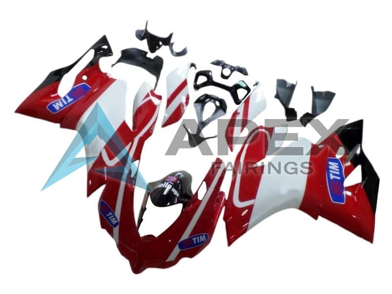 White Red Glossy Black Tim - Ducati 959 Panigale (2016-2019) ABS Fairings | Apex Fairings