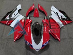 White Red Glossy Black Unibat Flex-Box - Ducati 959 Panigale (2016-2019) ABS Fairings — Style FE29 | Apex Fairings — view 1