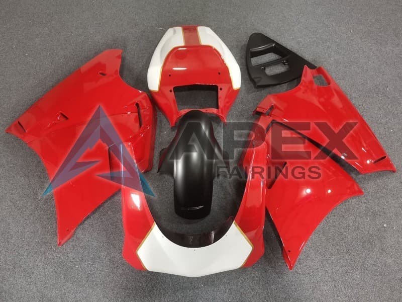White Red Gold Matte Black Race - Ducati 996 996S (1999-2002) ABS Fairings | Apex Fairings