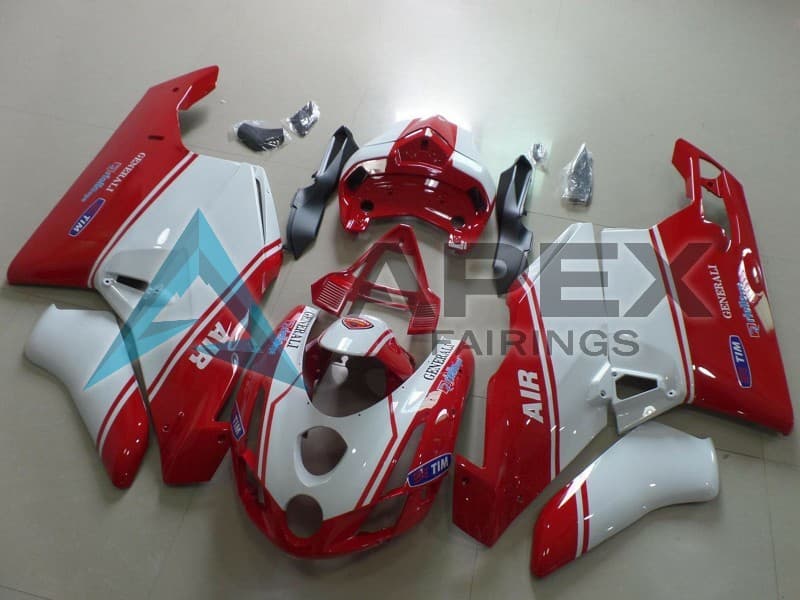 White Red Air Generali Tim - Ducati 999 (2003-2004) ABS Fairings | Apex Fairings