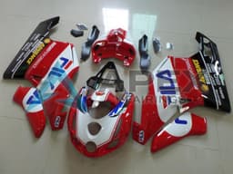 White Red Blue Glossy Black Fila - Ducati 999 (2003-2004) ABS Fairings | Apex Fairings — view 1