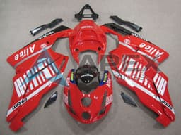 Red White Glossy Black Alice Sandisk - Ducati 999 (2005-2006) ABS Fairings | Apex Fairings — view 1
