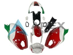 White Red Green - Ducati Monster 1100 / Monster 1100S (2009-2013) ABS Fairings — Style FE26 | Apex Fairings — view 1
