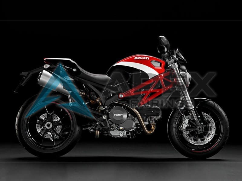 White Red - Ducati Monster 696 (2008-2014) ABS Fairings — Style FE31 | Apex Fairings