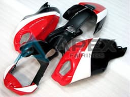White Red Glossy Black - Ducati Monster 696 (2008-2014) ABS Fairings — Style FE36 | Apex Fairings — view 1