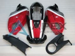 White Red Glossy Black - Ducati Monster 696 (2008-2014) ABS Fairings — Style FE37 | Apex Fairings — view 1