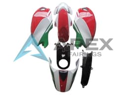 White Red Green - Ducati Monster 696 (2008-2014) ABS Fairings — Style FE41 | Apex Fairings — view 1