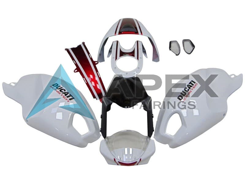 White Red Glossy Black - Ducati Monster 796 (2010-2014) ABS Fairings | Apex Fairings