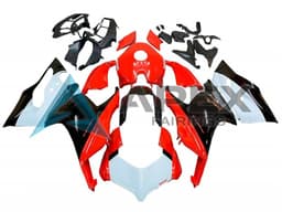 White Red Glossy Black - Ducati Panigale V2 (2020-2024) ABS Fairings — Style FE18 | Apex Fairings — view 1