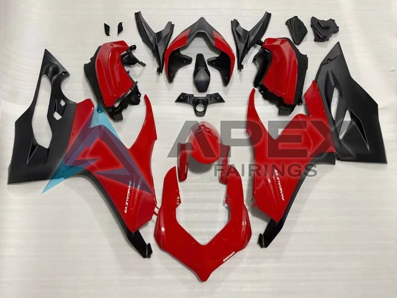 Red Matte Black - Ducati Panigale V2 (2020-2024) ABS Fairings — Style FE9 | Apex Fairings