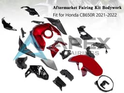 Black Red - Honda CB650R (2019-2023) ABS Fairings | Apex Fairings — view 1