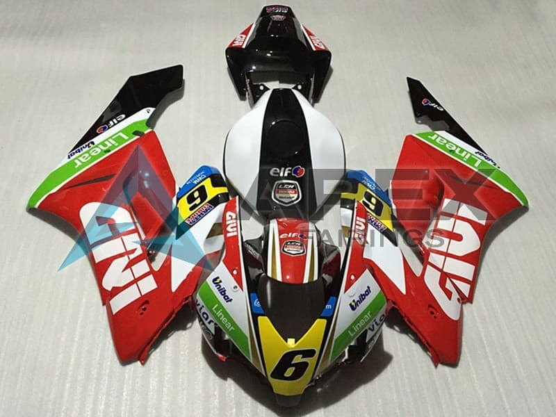 White Red Green Castrol - Honda CBR1000RR Fireblade SC57 (2004-2005) ABS Fairings | Apex Fairings