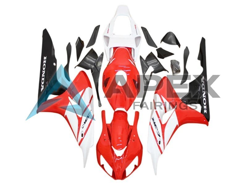White Red Glossy Black - Honda CBR1000RR Fireblade SC57 II (2006-2007) ABS Fairings — Style FE224 | Apex Fairings