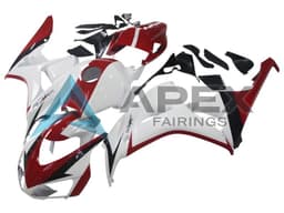 White Red Glossy Black - Honda CBR1000RR Fireblade SC57 II (2006-2007) ABS Fairings — Style FE225 | Apex Fairings — view 2