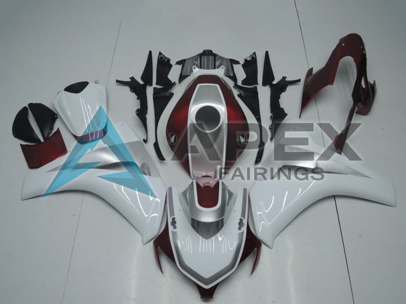 White Silver Maroon Red - Honda CBR1000RR Fireblade SC59 (2008-2011) ABS Fairings | Apex Fairings