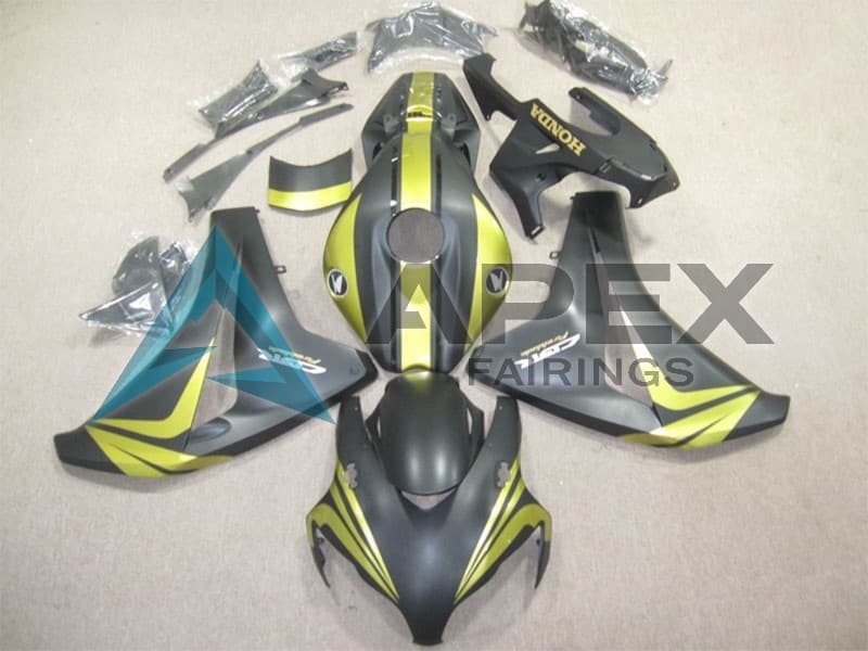 Yellow Matte Black - Honda CBR1000RR Fireblade SC59 (2008-2011) ABS Fairings | Apex Fairings