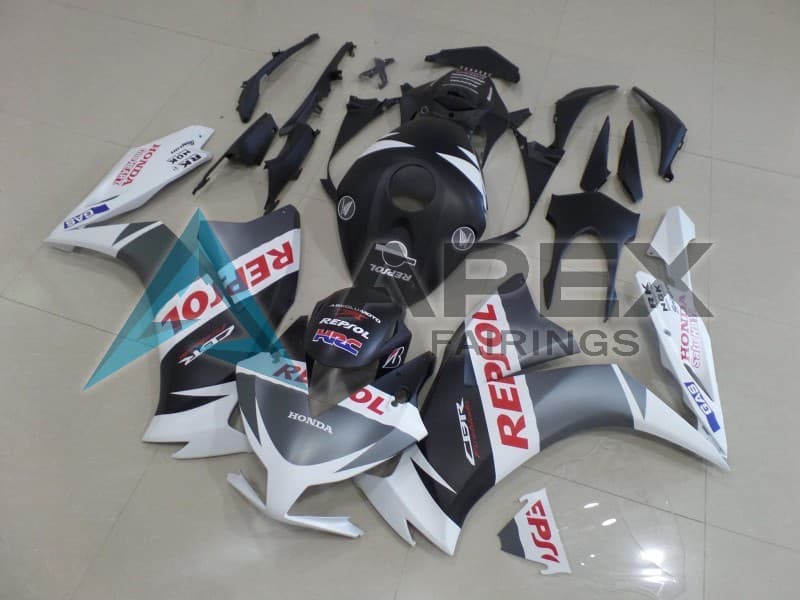 White Silver Matte Black Red Repsol - Honda CBR1000RR Fireblade SC59 II (2012-2016) ABS Fairings | Apex Fairings