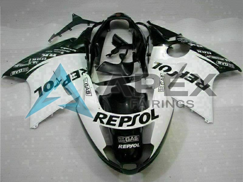 White Glossy Black Repsol - Honda CBR1100XX Super Blackbird SC35 (1996-2007) ABS Fairings | Apex Fairings