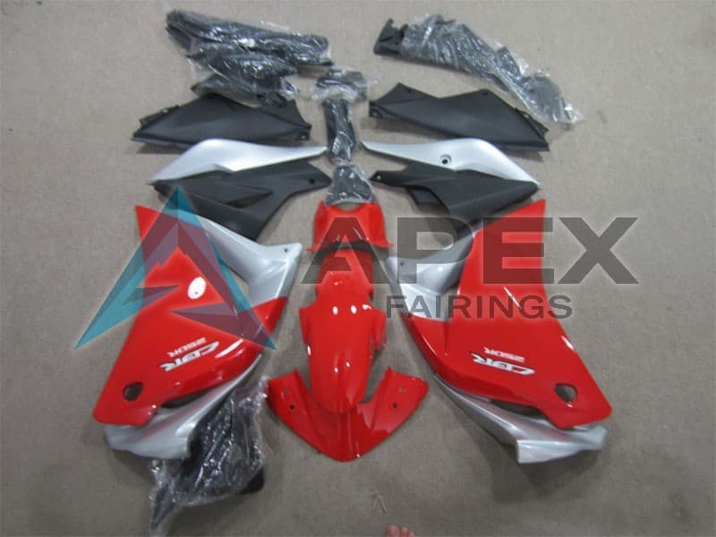 Silver Red Matte Black - Honda CBR125R (2011-2016) ABS Fairings | Apex Fairings