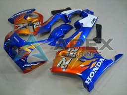 White Blue Orange - Honda CBR250R MC19 (1988-1989) ABS Fairings | Apex Fairings — view 1