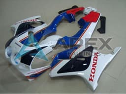 White Red Blue Glossy Black - Honda CBR250R MC19 (1988-1989) ABS Fairings | Apex Fairings — view 1