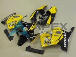 Yellow Glossy Black - Honda CBR250R MC19 (1988-1989) ABS Fairings | Apex Fairings — view 1