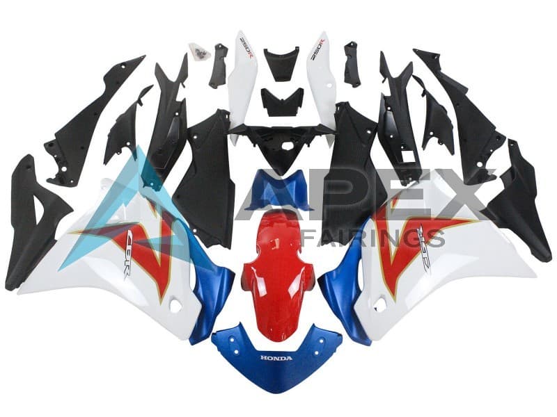 White Red Light Blue - Honda CBR250R MC41 (2011-2016) ABS Fairings | Apex Fairings