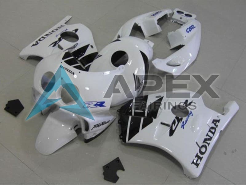 White Glossy Black - Honda CBR250RR MC22 (1990-1996) ABS Fairings — Style FE41 | Apex Fairings