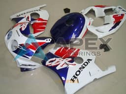 White Red Blue - Honda CBR250RR MC22 (1990-1996) ABS Fairings — Style FE44 | Apex Fairings — view 1