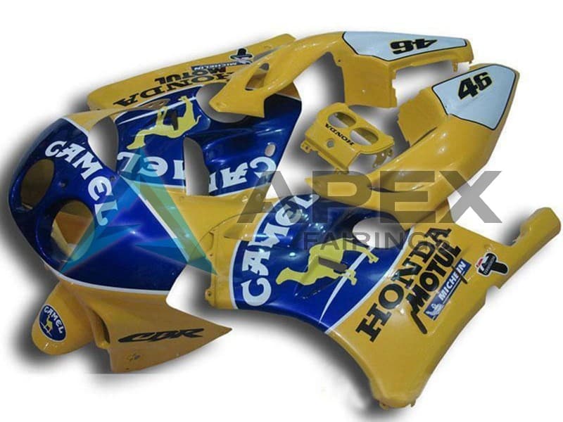 Yellow Blue Camel Motul - Honda CBR250RR MC22 (1990-1996) ABS Fairings | Apex Fairings