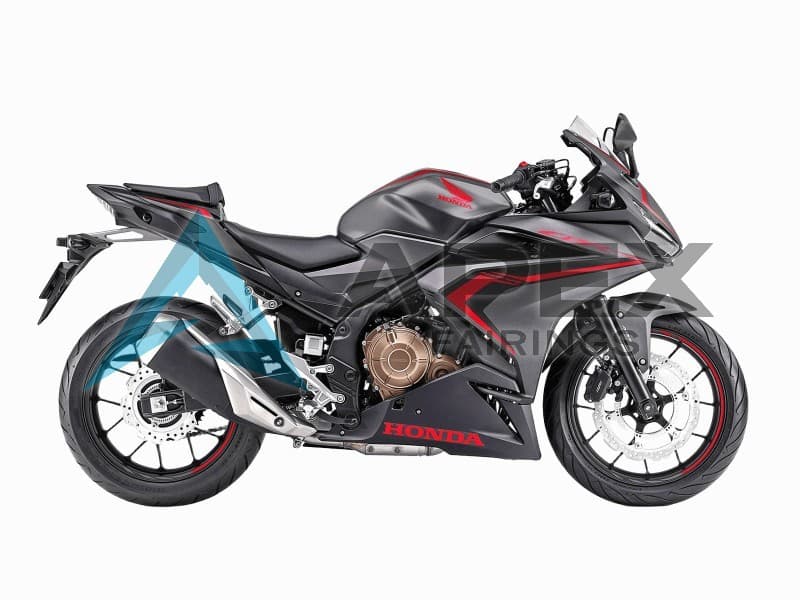 Matte Black Red - Honda CBR400R (2019-2023) ABS Fairings | Apex Fairings